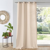 Штора Из стиранного льна с люверсами Onega 180 x 135 см розовый LA REDOUTE INTERIEURS  фото, kupilegko.ru